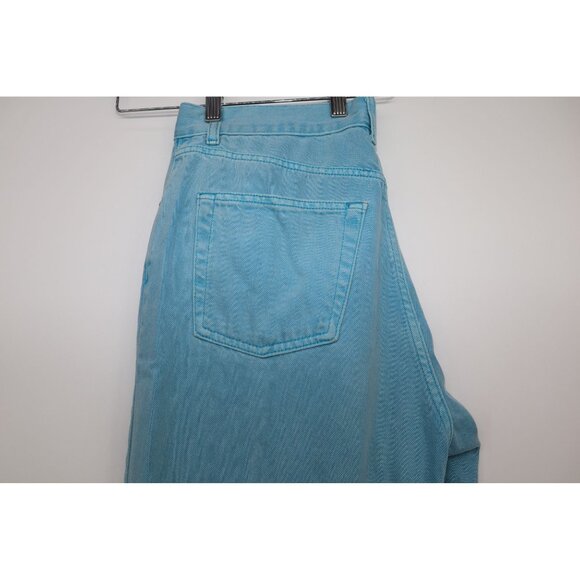 Topshop Womens Light Blue Denim Straight Leg Jeans UK 12 / US 30 With Side Slits - Picture 13 of 15